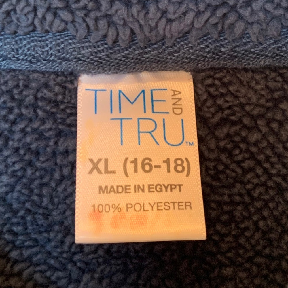 Cozy Blue Fleece Jacket (XL/16-18) Time and Tru (please read message below*) - Picture 5 of 12